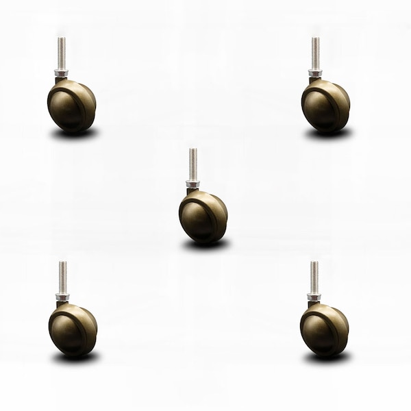 2 Inch Windsor Antique Ball Caster - 3/8 Inch Threaded Stem - SCC, 5PK